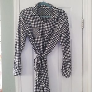 Black & White checked shirt dress.